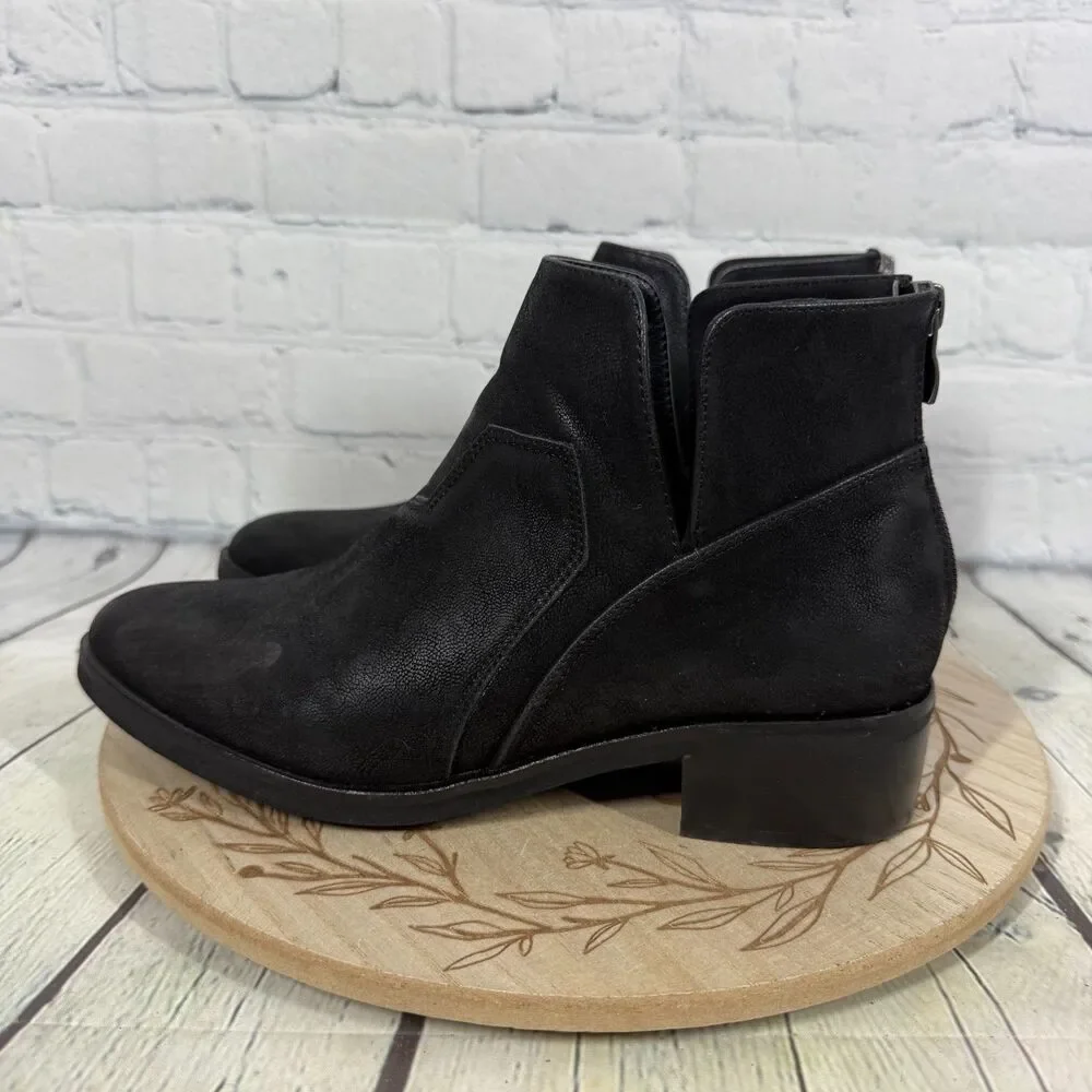 Corkys Boutique Western Ankle Booties Women Size 9 Black Side Zip Block Heel